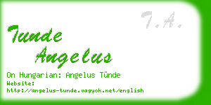 tunde angelus business card