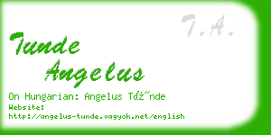 tunde angelus business card